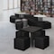 Regency Jean Square Vinyl Ottoman (Set of 4)- Black N6263BK4PK - alternate 3
